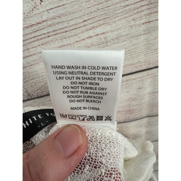 White Fox Semi Sheer Popcorn Textured Lounge Pants Womens Large White - Picture 10 of 12